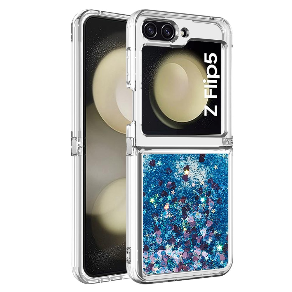 Glitter Powder TPU Cover Samsung Galaxy Z Flip 5 blå