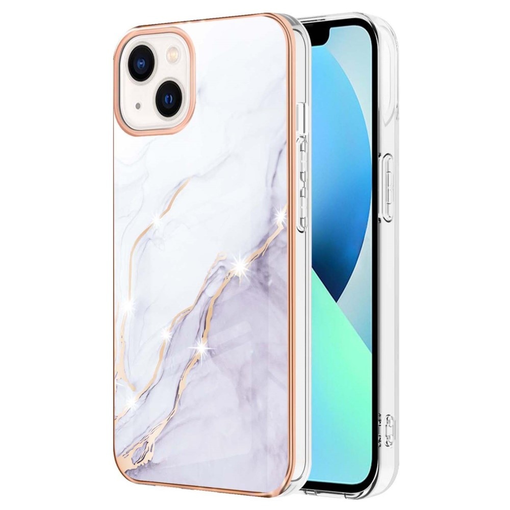 TPU Cover iPhone 15 Plus hvid marmor