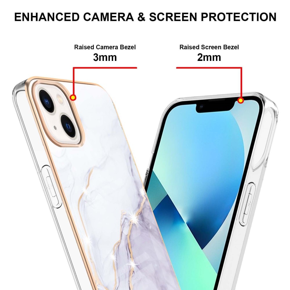 TPU Cover iPhone 15 Plus hvid marmor