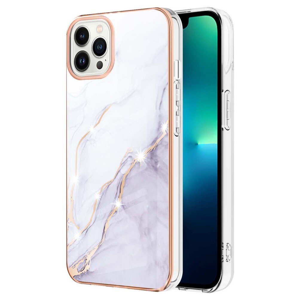 TPU Cover iPhone 15 Pro Max hvid marmor