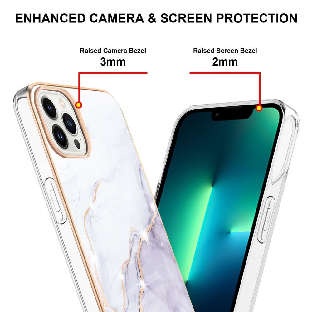 TPU Cover iPhone 15 Pro Max hvid marmor