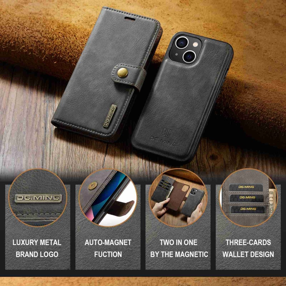 Magnet Wallet iPhone 15 Plus Brown