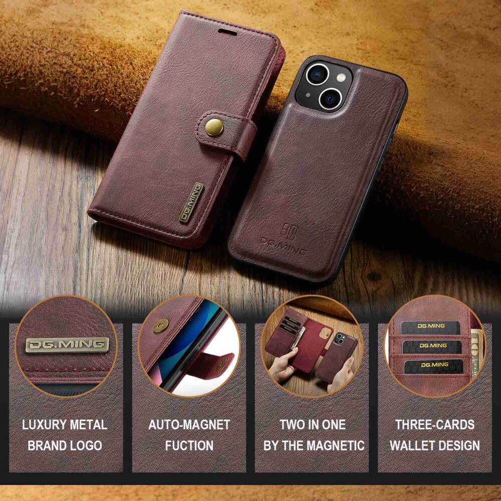 Magnet Wallet iPhone 15 Plus Rød