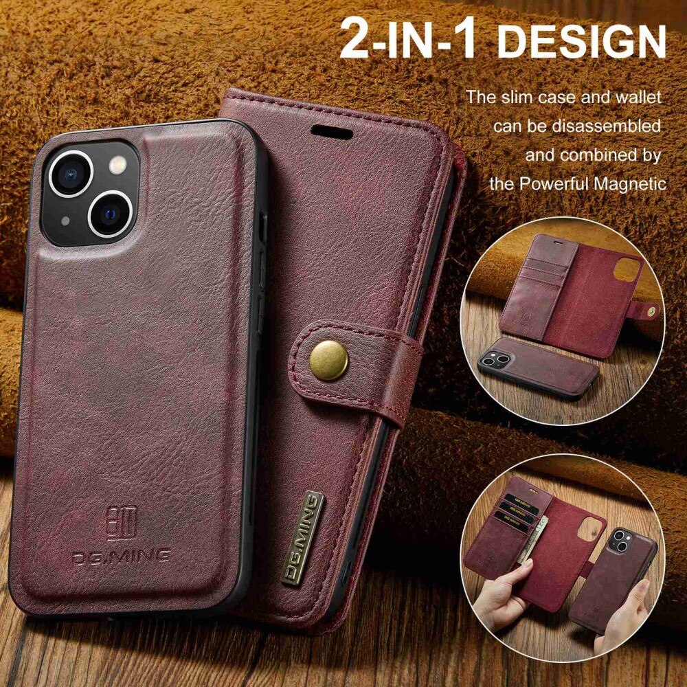 Magnet Wallet iPhone 15 Plus Rød