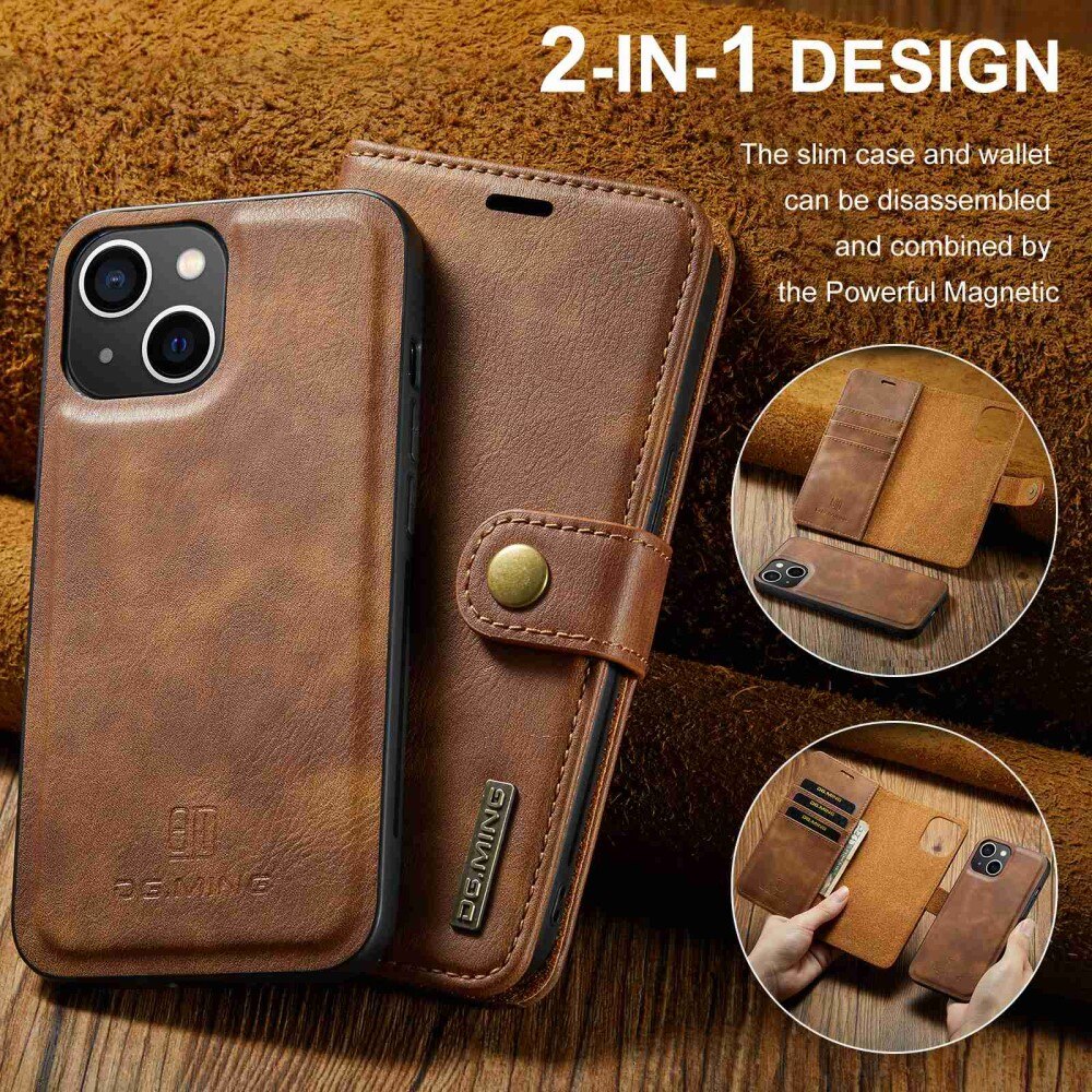 Magnet Wallet iPhone 15 Plus Cognac