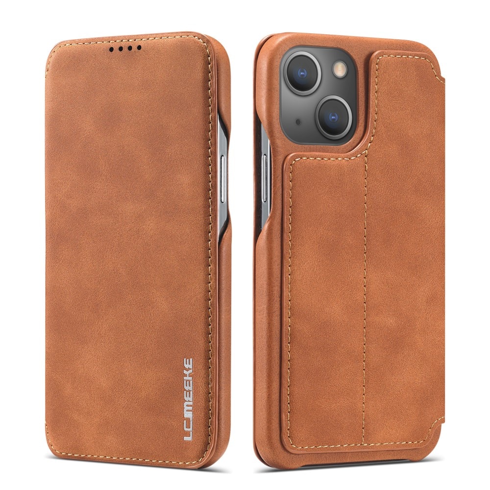 Slim Tegnebogsetui iPhone 15 cognac