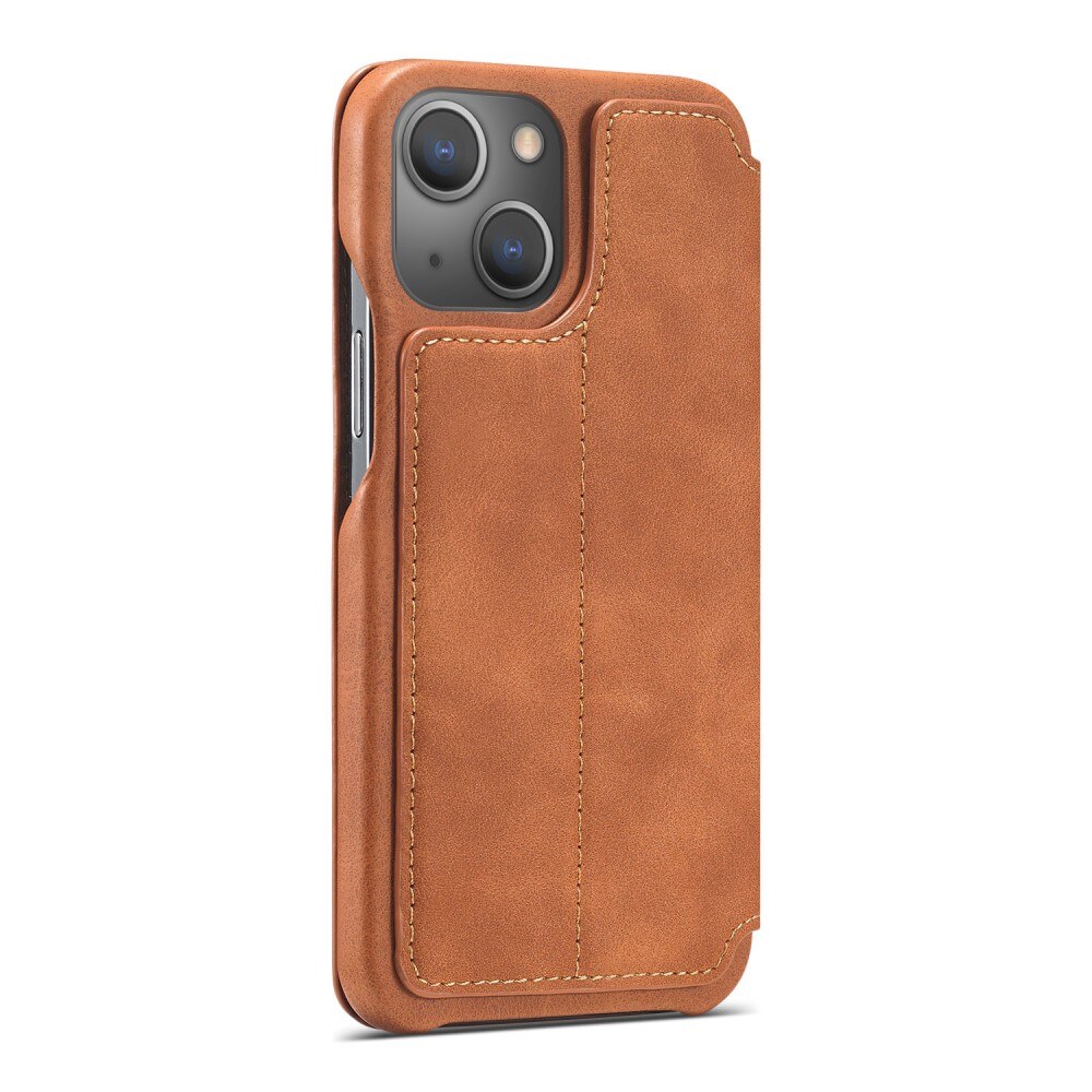 Slim Tegnebogsetui iPhone 15 Plus cognac