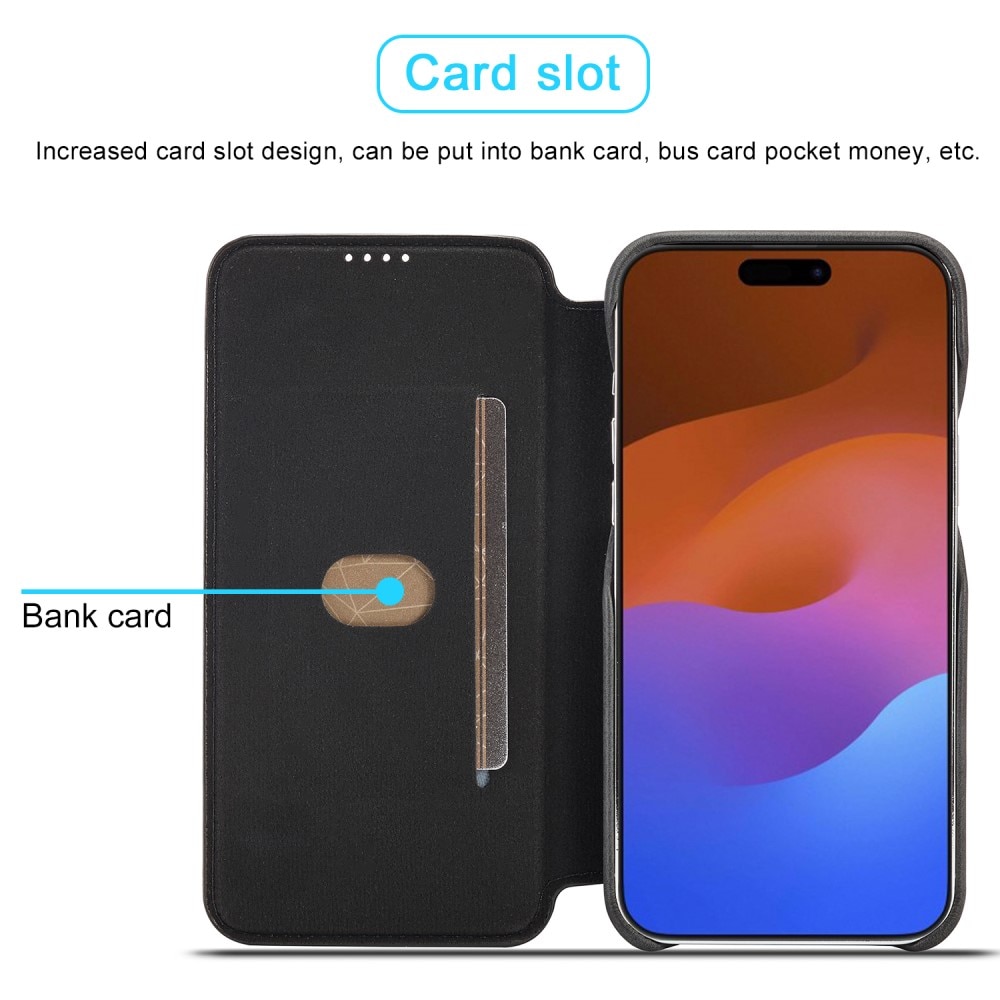Slim Tegnebogsetui iPhone 15 Pro Max sort