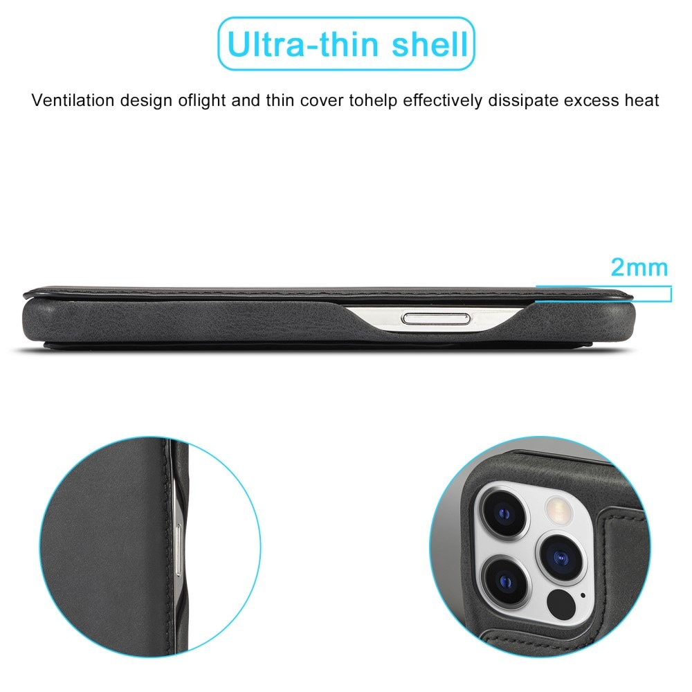 Slim Tegnebogsetui iPhone 15 Pro Max sort