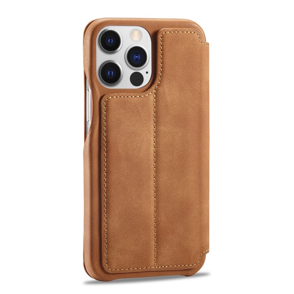 Slim Tegnebogsetui iPhone 15 Pro Max cognac