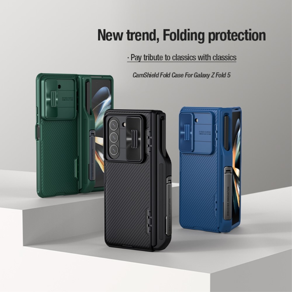 CamShield Fold Cover med S Pen-holder Samsung Galaxy Z Fold 5 grøn