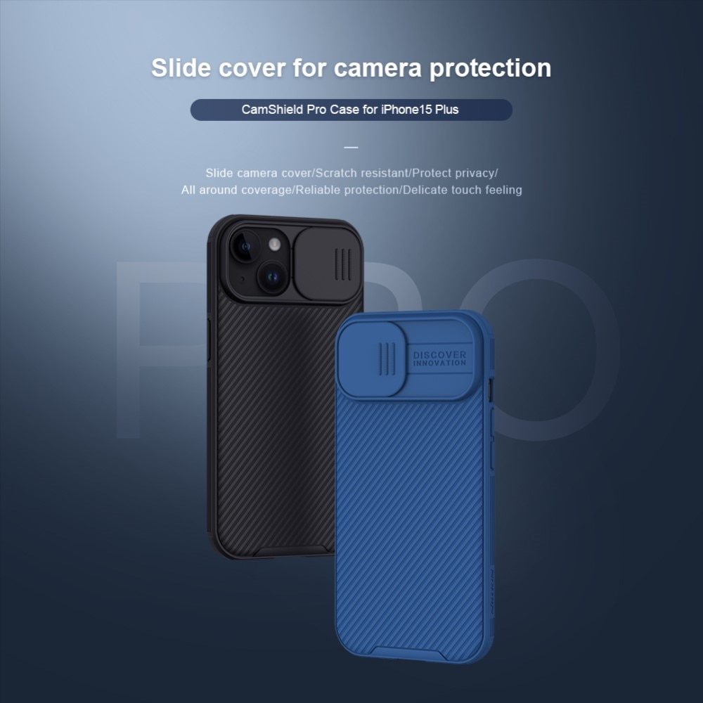 CamShield Cover iPhone 15 blå