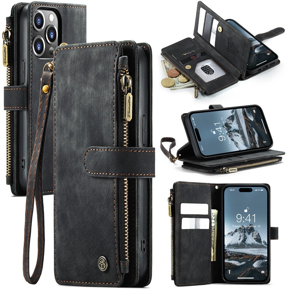 Zipper Wallet iPhone 15 Pro Max sort