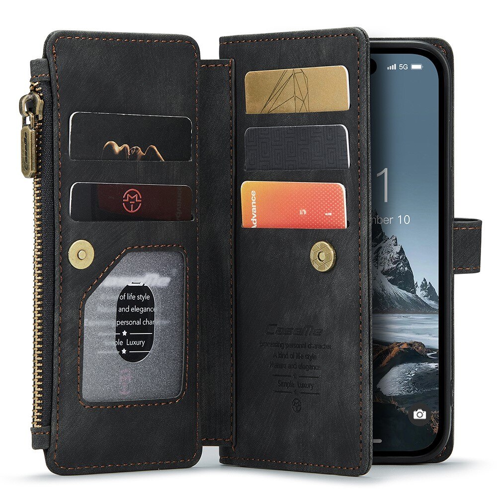 Zipper Wallet iPhone 15 Pro Max sort