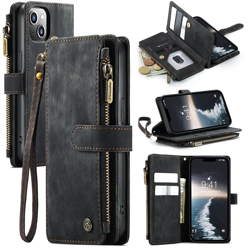 Zipper Wallet iPhone 15 Plus sort