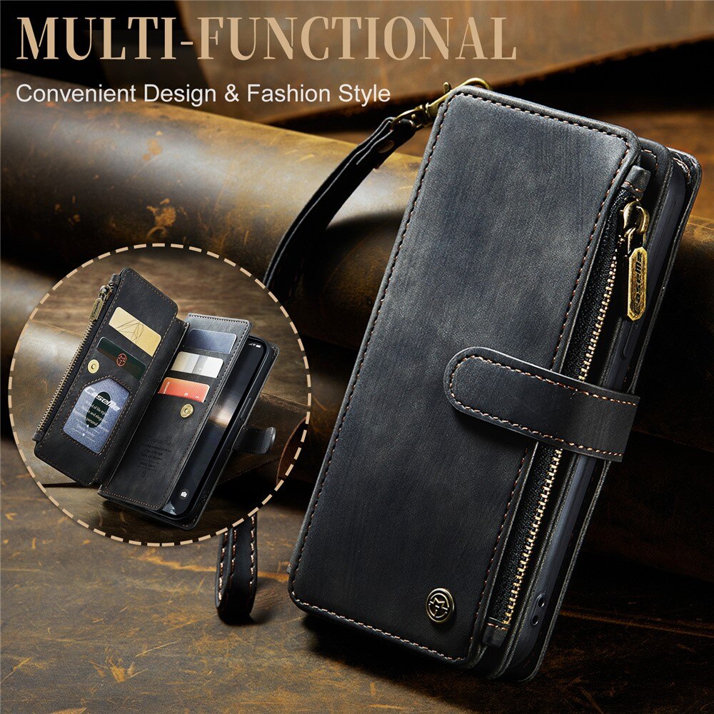 Zipper Wallet iPhone 15 Sort