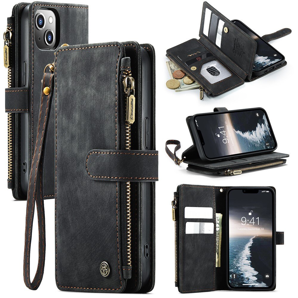 Zipper Wallet iPhone 15 Sort