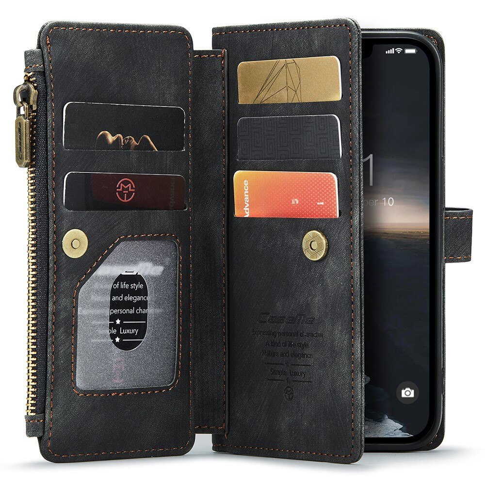 Zipper Wallet iPhone 15 Sort