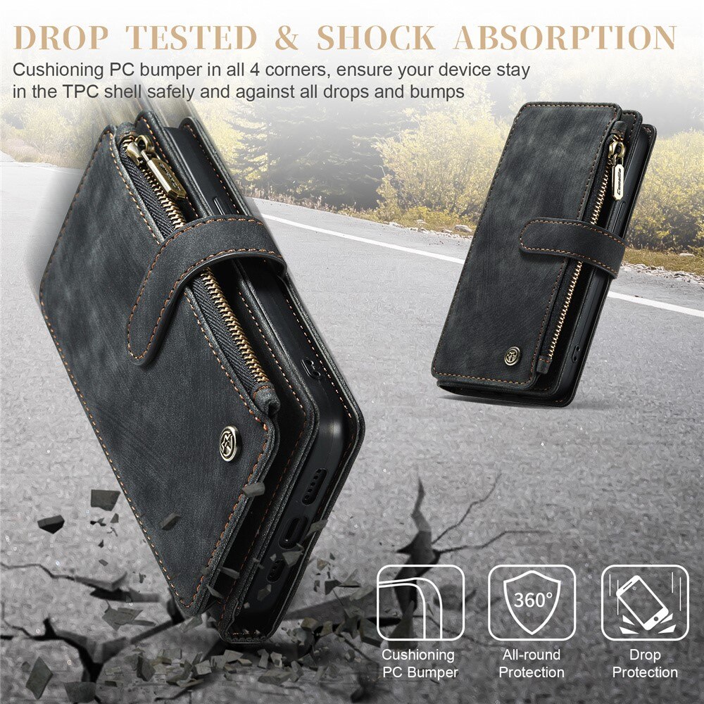 Zipper Wallet iPhone 15 Sort