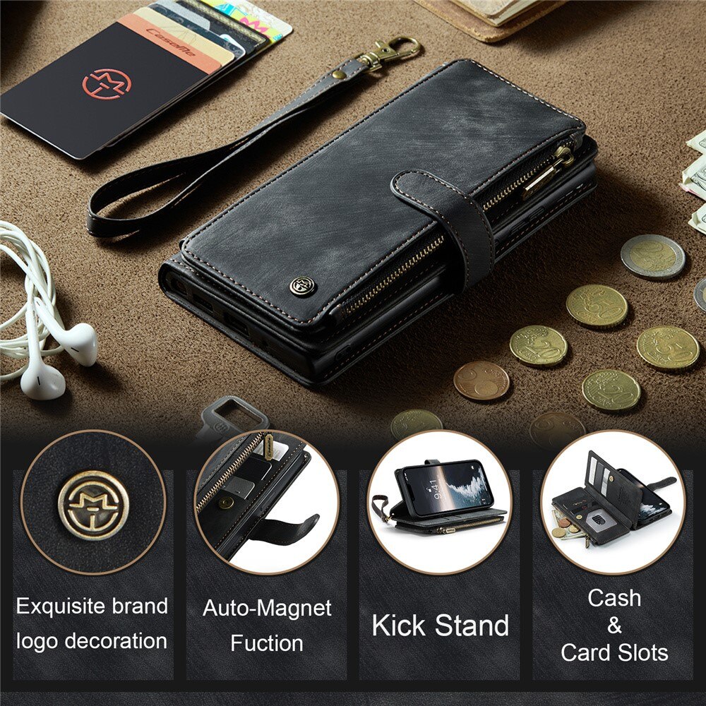 Zipper Wallet iPhone 15 Sort