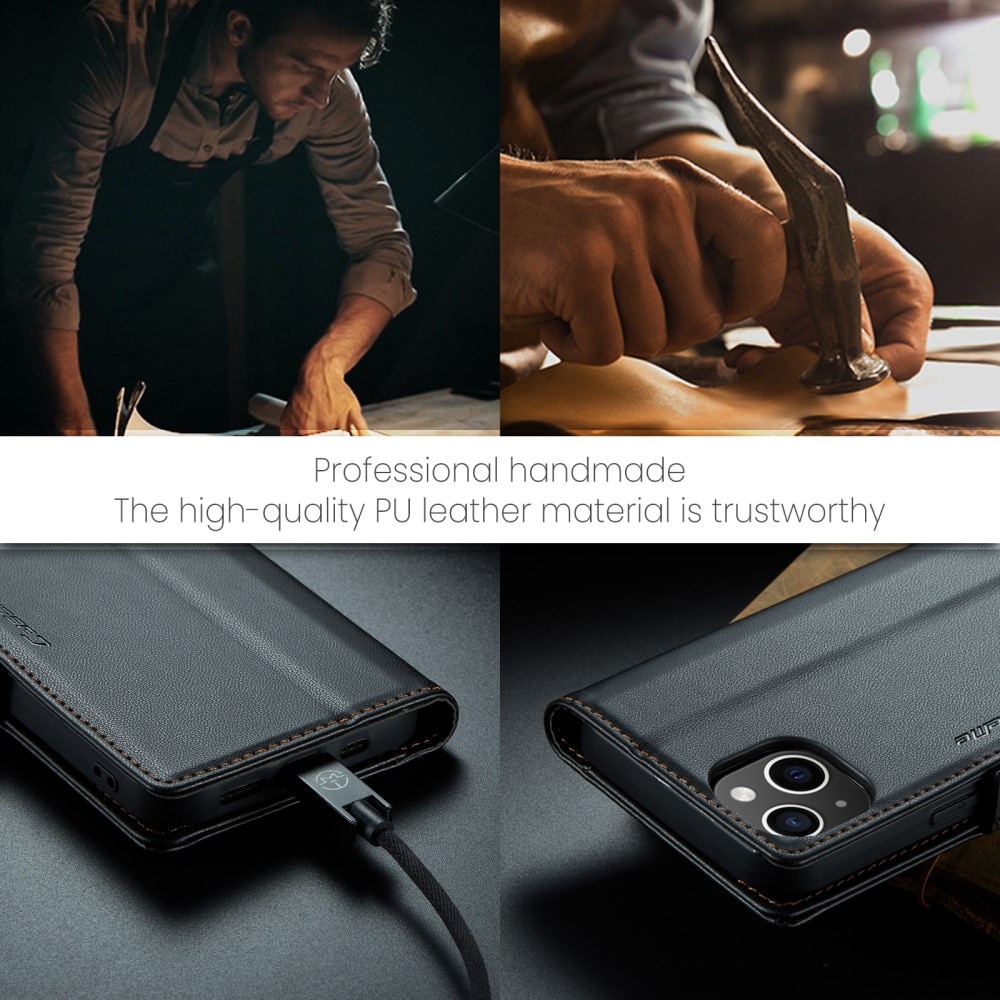 RFID blocking Slim Pung Etui iPhone 15 Sort