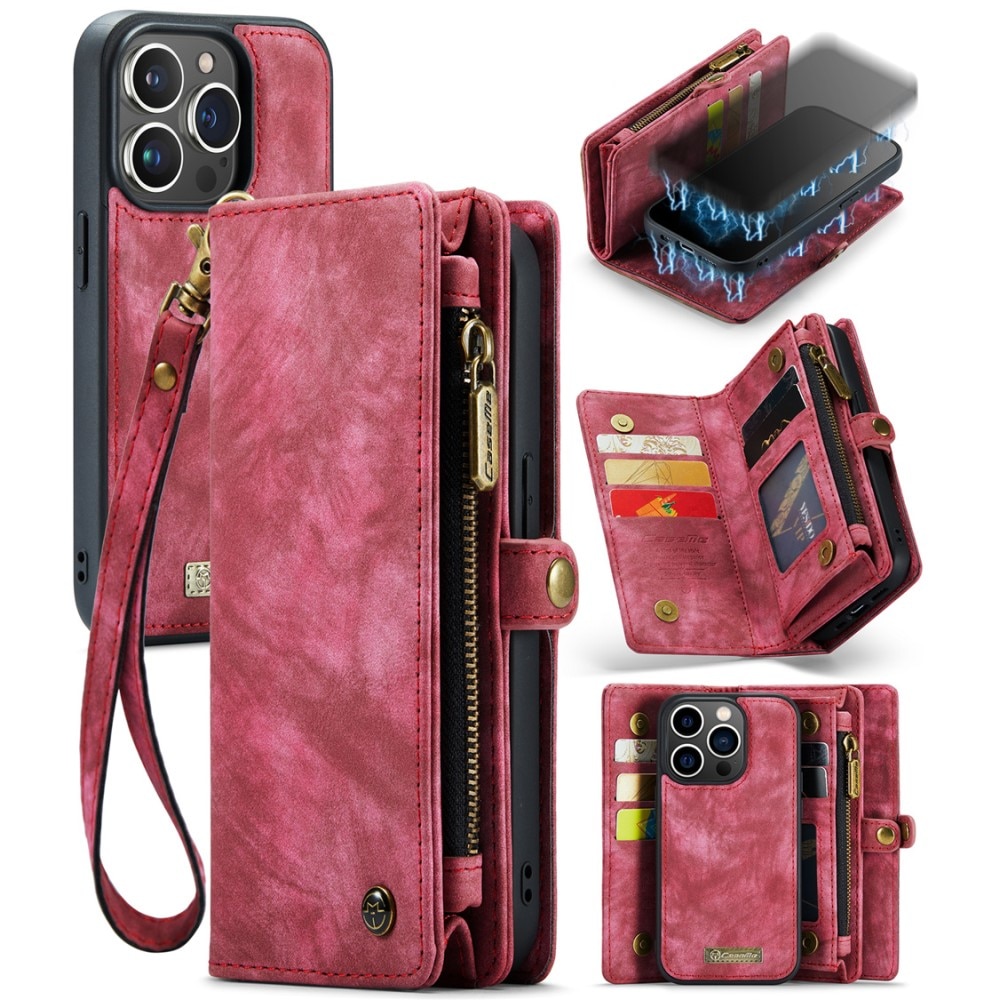 Multi-slot Mobiltaske iPhone 15 Pro Max rød