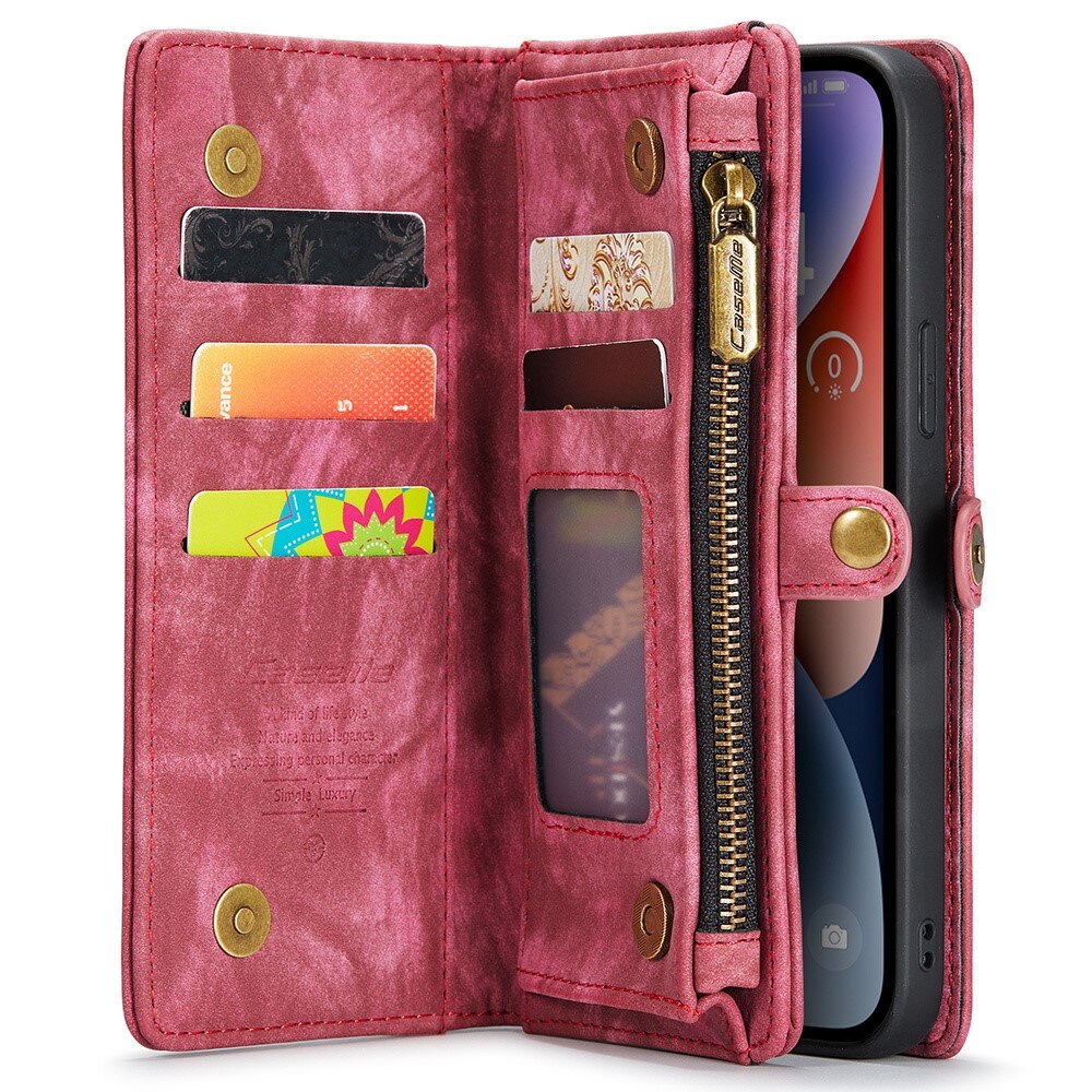 Multi-slot Mobiltaske iPhone 15 Pro Max Rød