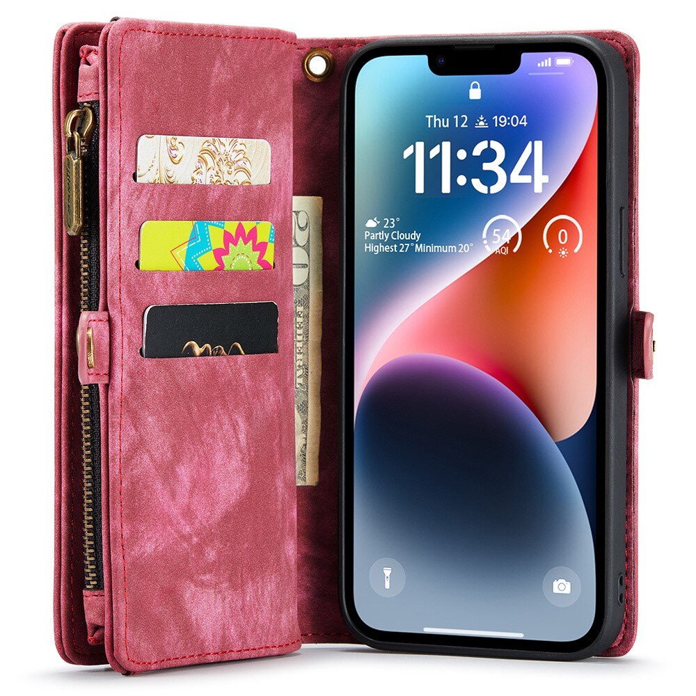 Multi-slot Mobiltaske iPhone 15 Pro Max Rød