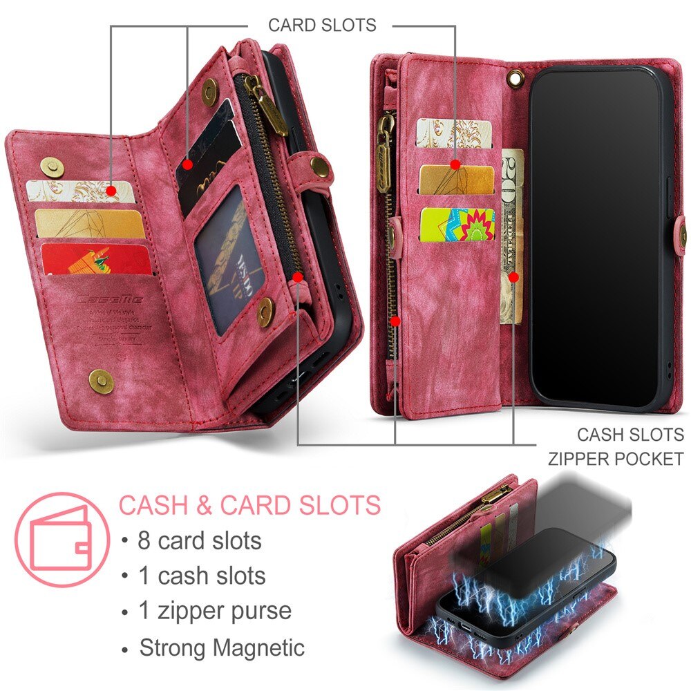 Multi-slot Mobiltaske iPhone 15 Pro Max Rød
