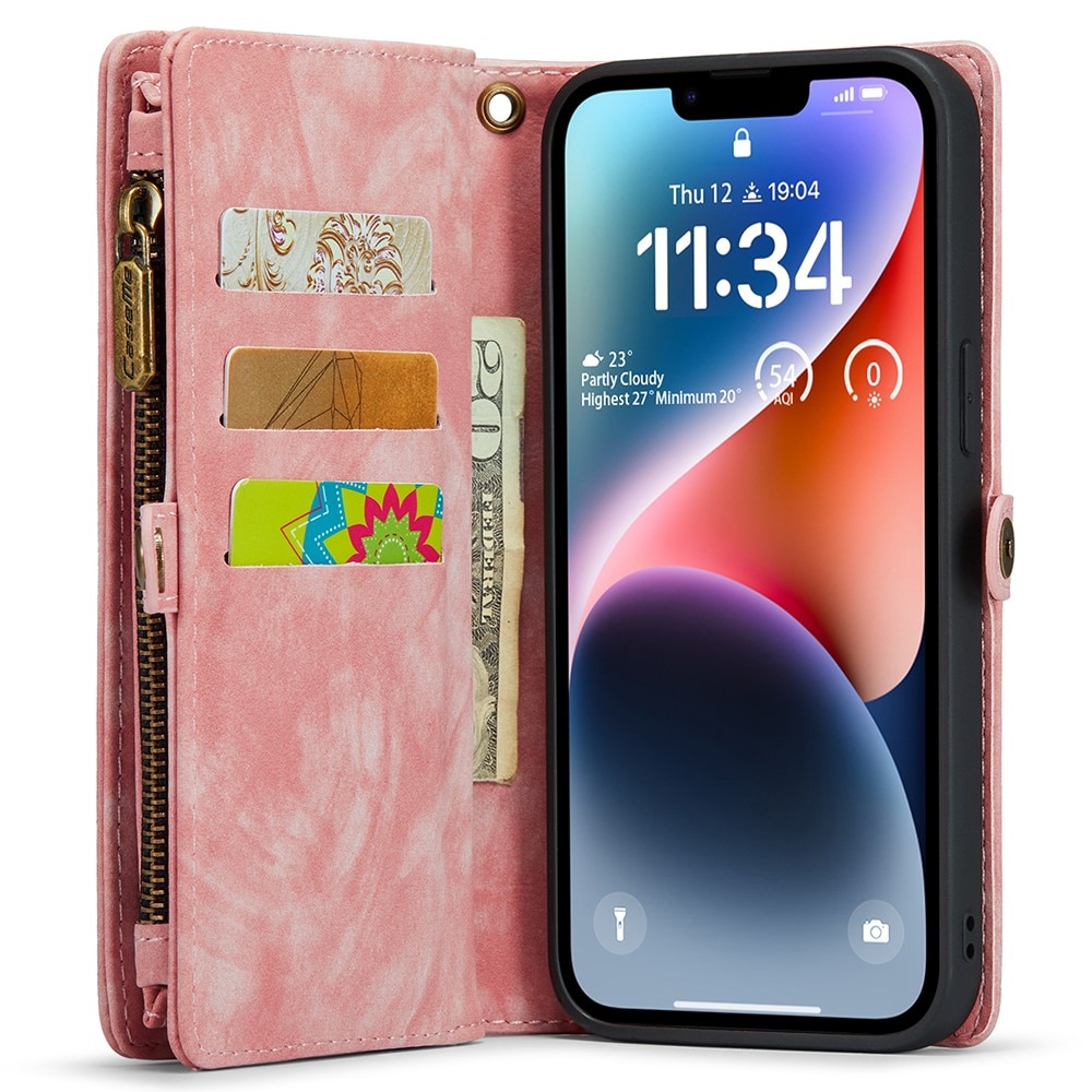 Multi-slot Mobiltaske iPhone 15 Pro Max lyserød