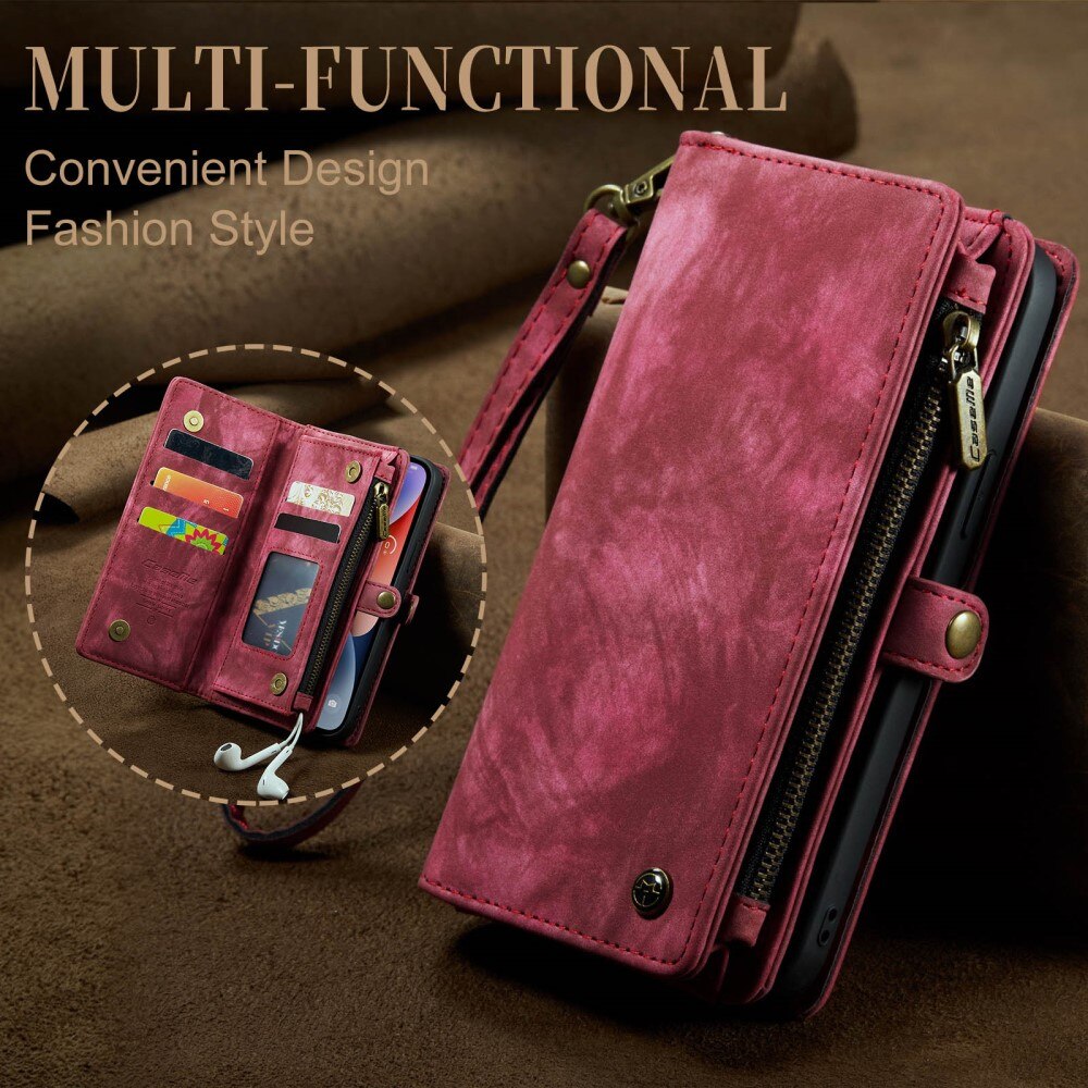 Multi-slot Mobiltaske iPhone 15 Plus Rød