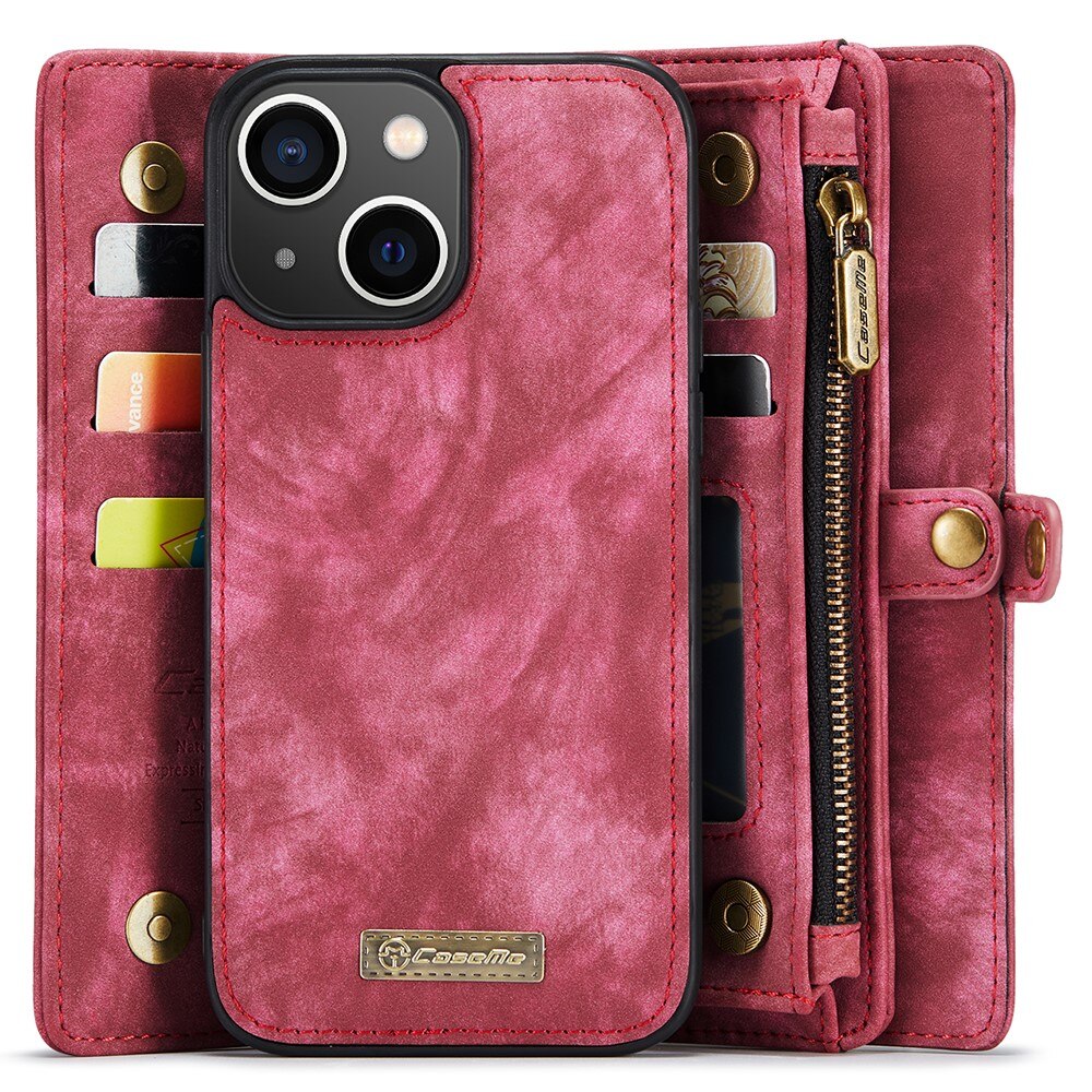 Multi-slot Mobiltaske iPhone 15 Plus Rød