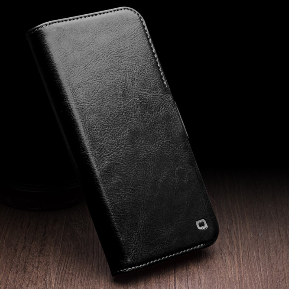 iPhone 15 Pro Max Leather Wallet Case Black