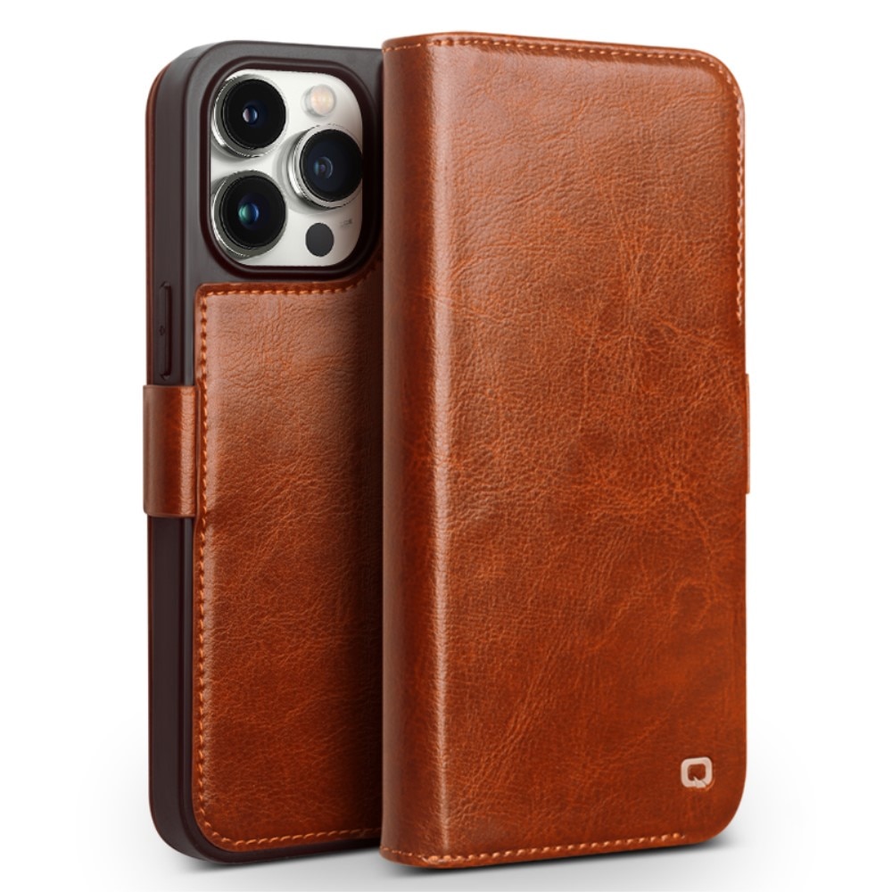 iPhone 15 Pro Leather Wallet Case Cognac