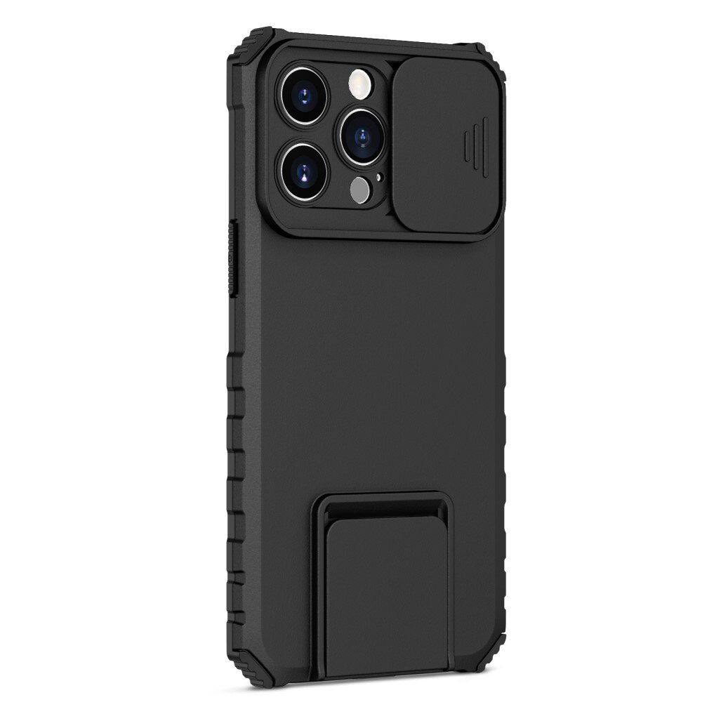iPhone 15 Pro Max Kickstand Cover kamerabeskyttelse Sort