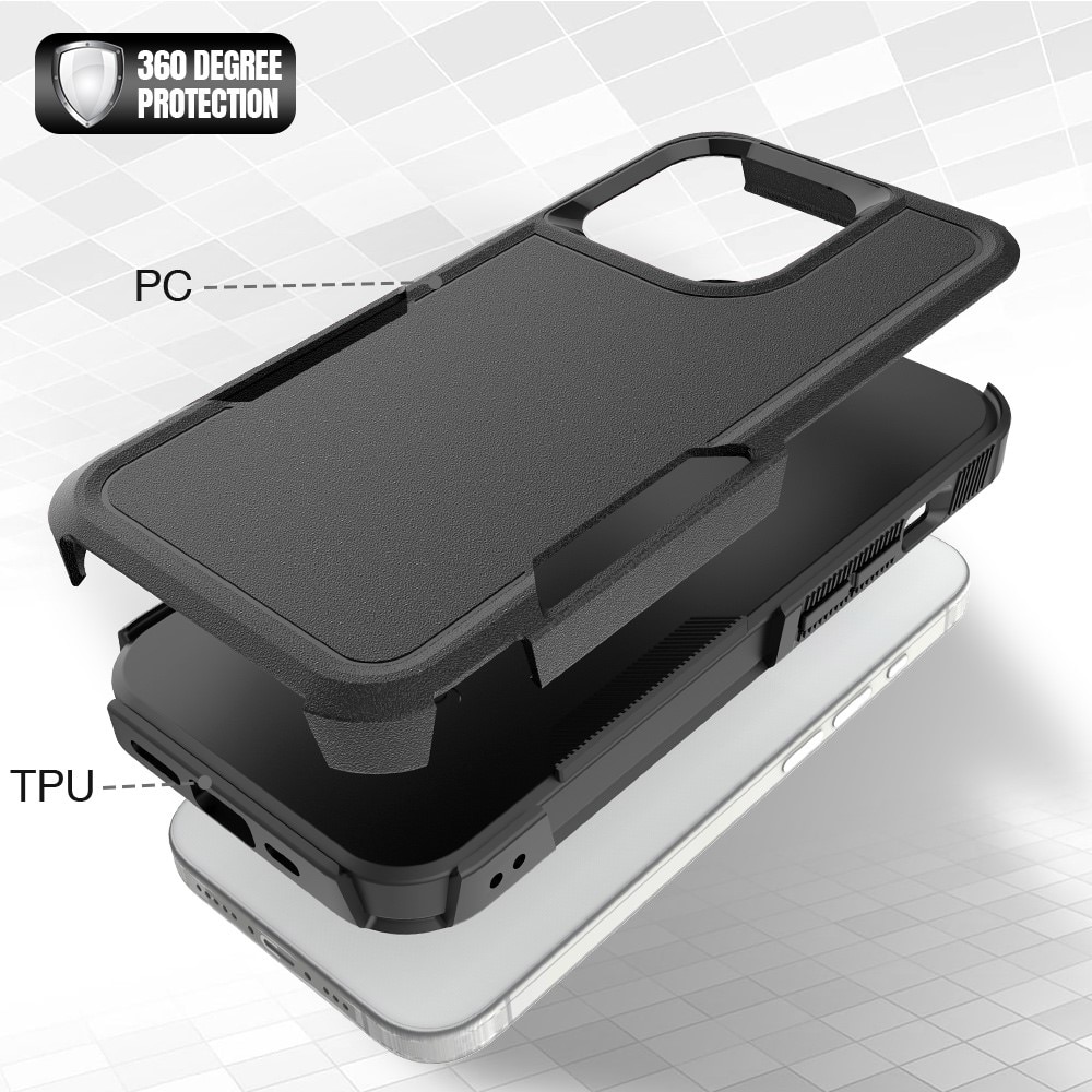 Off-road Hybridcover iPhone 15 Pro sort