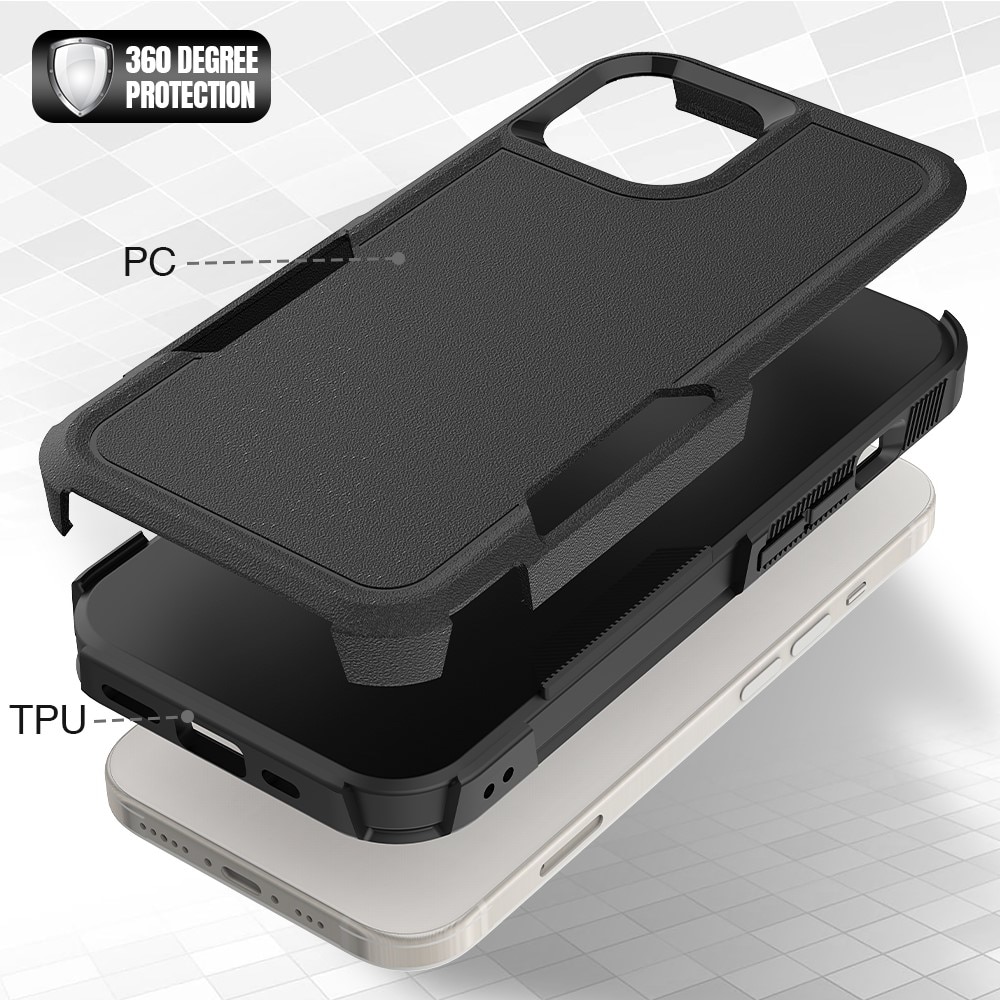 Off-road Hybridcover iPhone 15 sort
