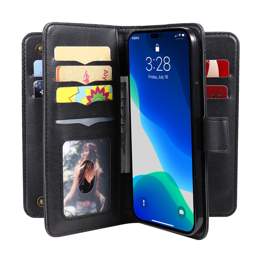 Mobiltaske Multi-slot iPhone 15 Pro sort