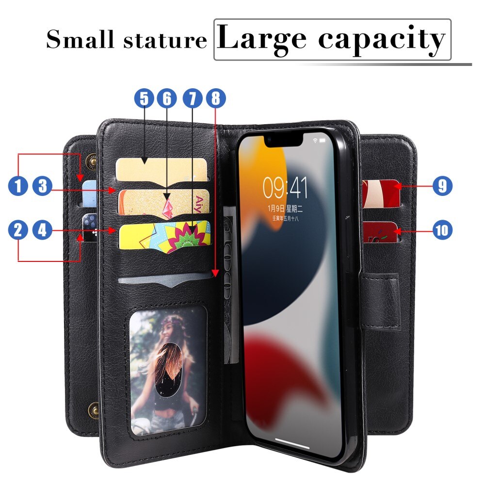 Mobiltaske Multi-slot iPhone 15 sort