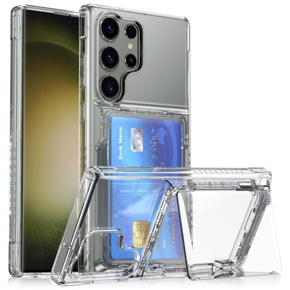Hybridcover Kortholder Kickstand Samsung Galaxy S23 Ultra gennemsigtig