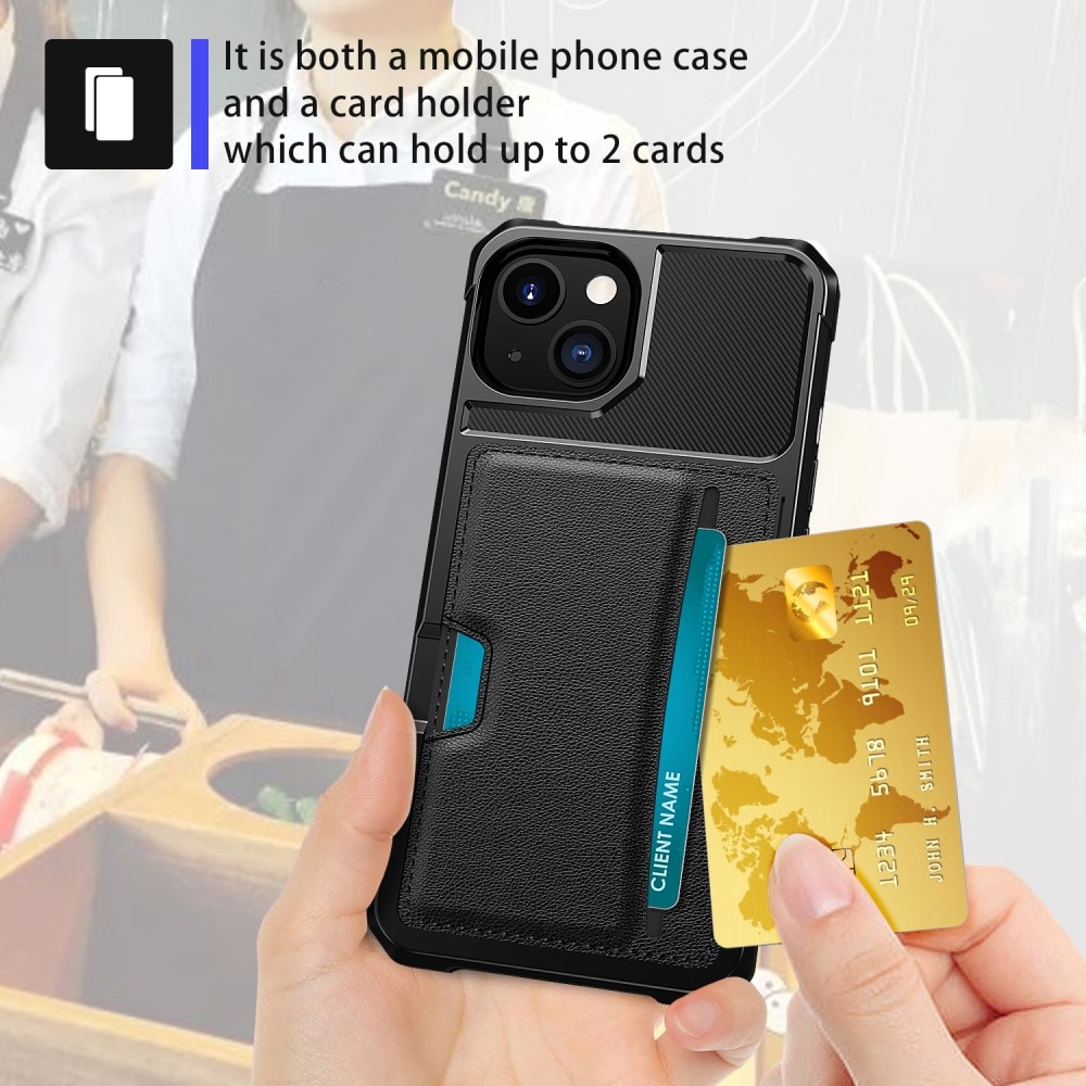 Tough Card Case iPhone 15 sort