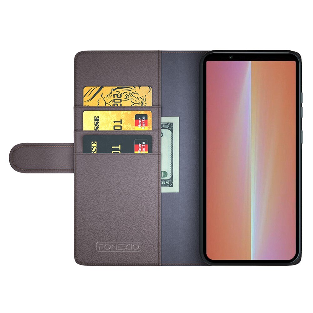 Ægte Læderetui Sony Xperia 5 V Brun