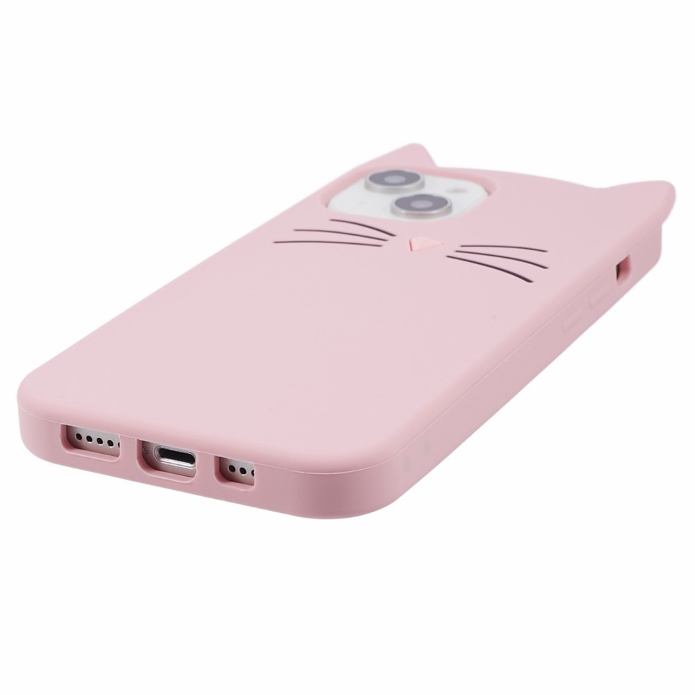 Cover Silikone Kat iPhone 13 lyserød