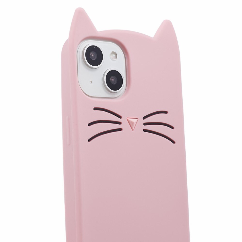 Cover Silikone Kat iPhone 13 lyserød