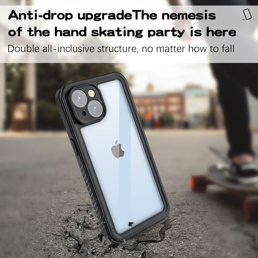 Vandtæt Cover iPhone 15 gennemsigtig