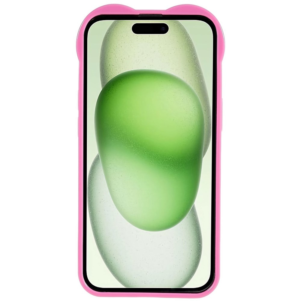 TPU Cover Hjerte iPhone 15 lyserød