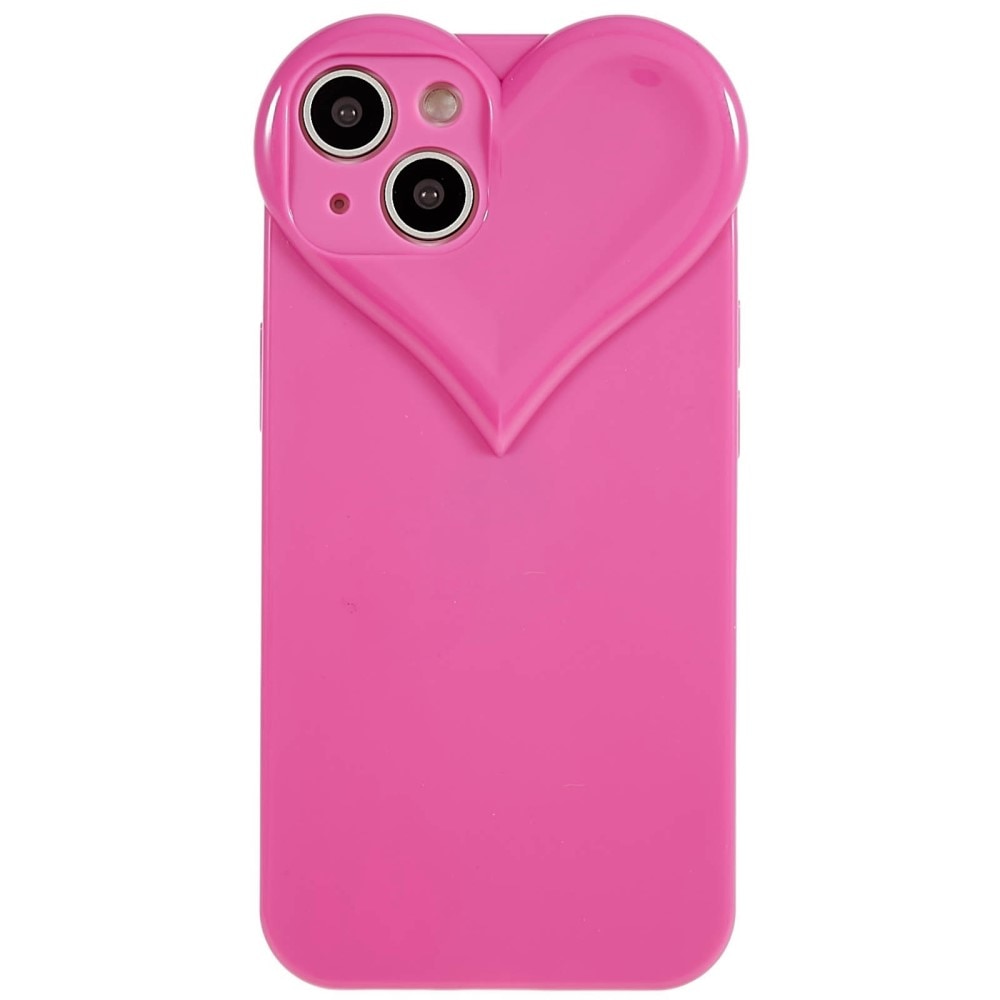 TPU Cover Hjerte iPhone 15 lyserød