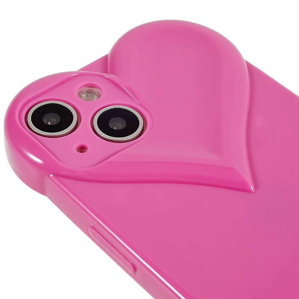 TPU Cover Hjerte iPhone 15 lyserød