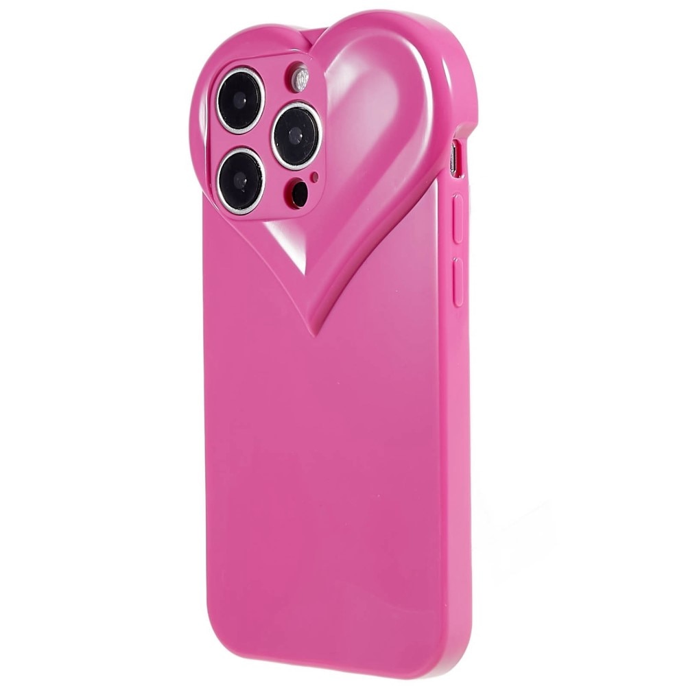 TPU Cover Hjerte iPhone 15 Pro lyserød