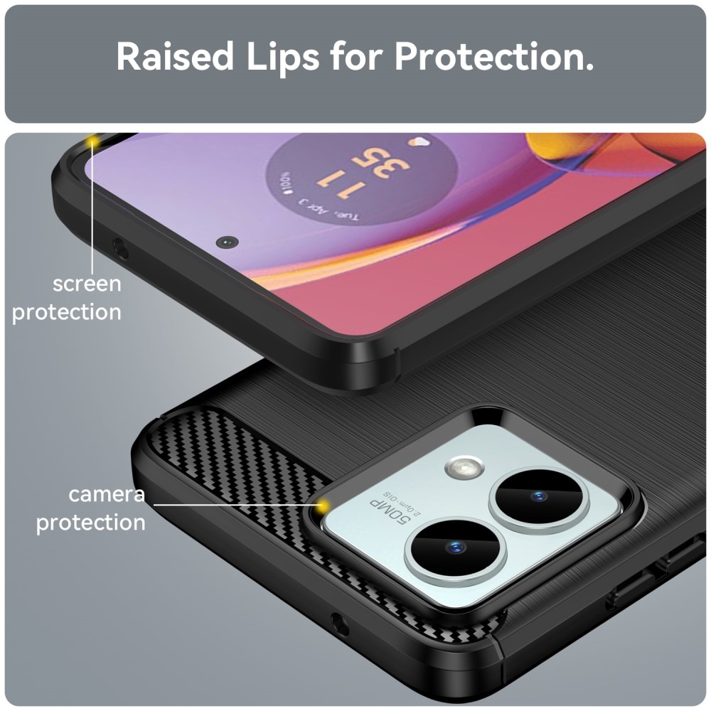 Motorola Moto G84 Cover TPU Brushed Sort
